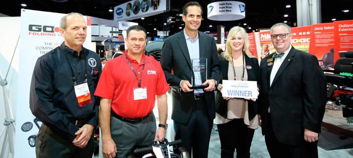 Pride Mobility’s Go Go Folding Scooter won first place in the Innovative HME Retail Product Awards at Medtrade 2015.