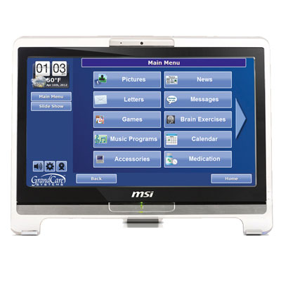 Large icons make the GrandCare Systems tablet easy to navigate.</p>
<p>