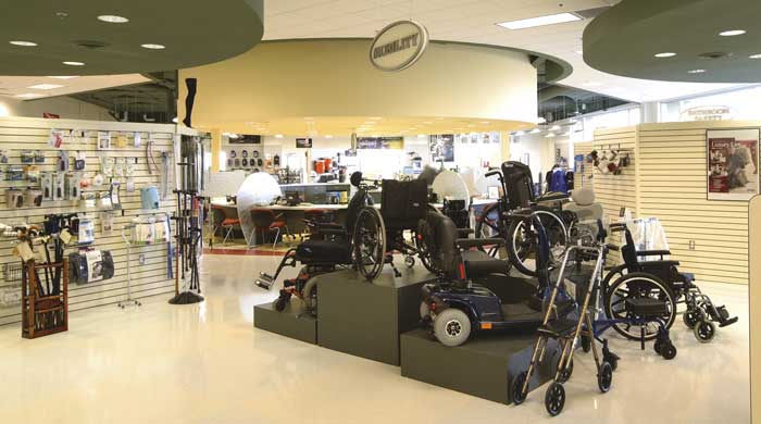 A well-lit show floor that is easy to navigate in a wheelchair or while using a walker is essential to retail success (courtesy of Norco, Inc., Boise, Idaho).
