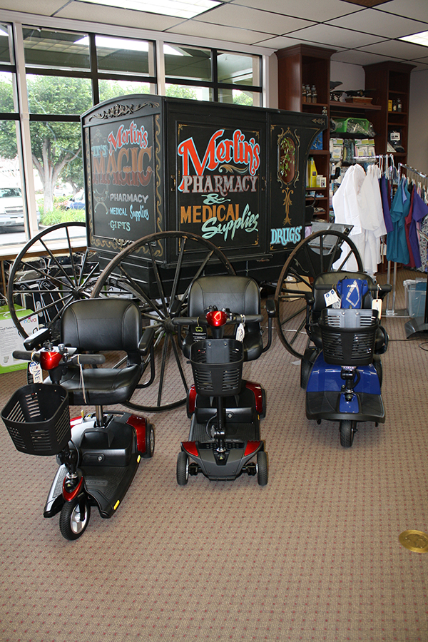 A contrast in mobility devices is on display at Merlin Medical Supply.