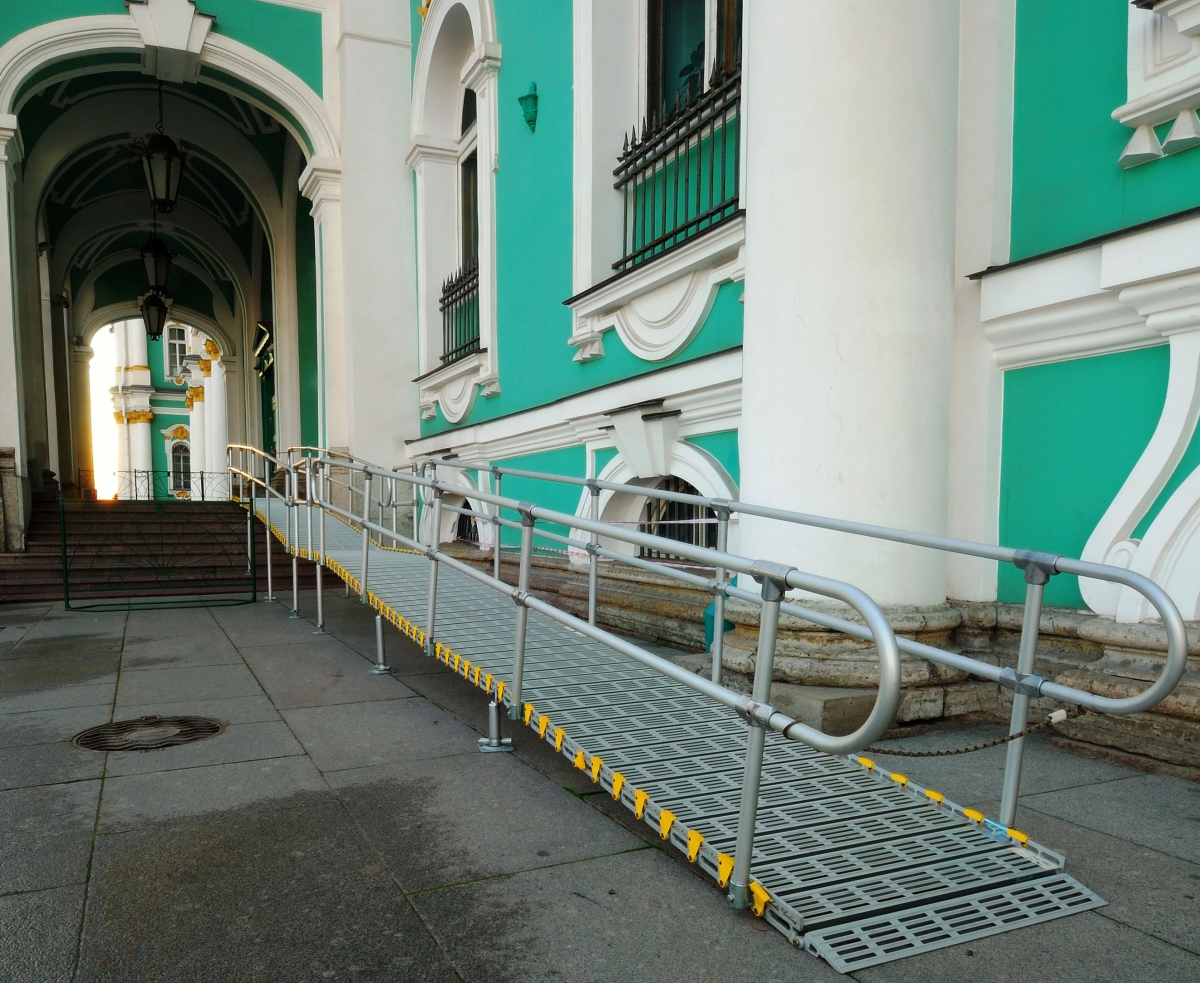 Roll-A-Ramp at the Hermitage Art Museum in St. Petersburg, Russia. 