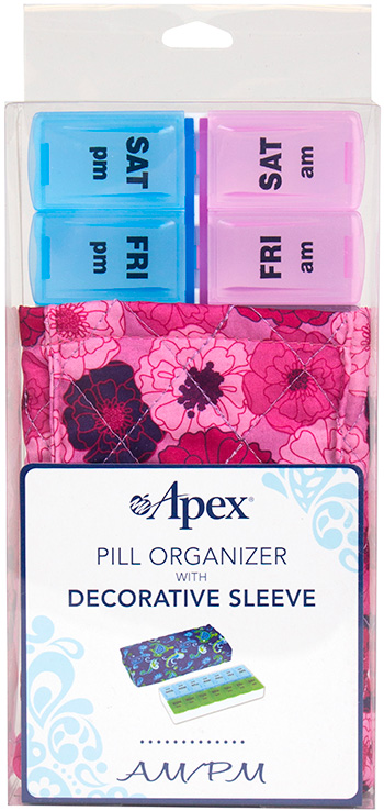 Decorative sleeve with pill organizer