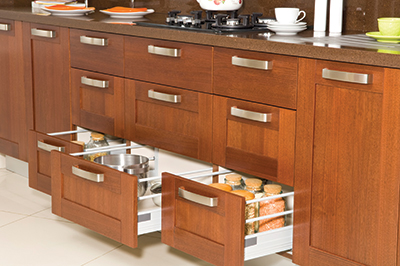 Lower-level kitchen storage