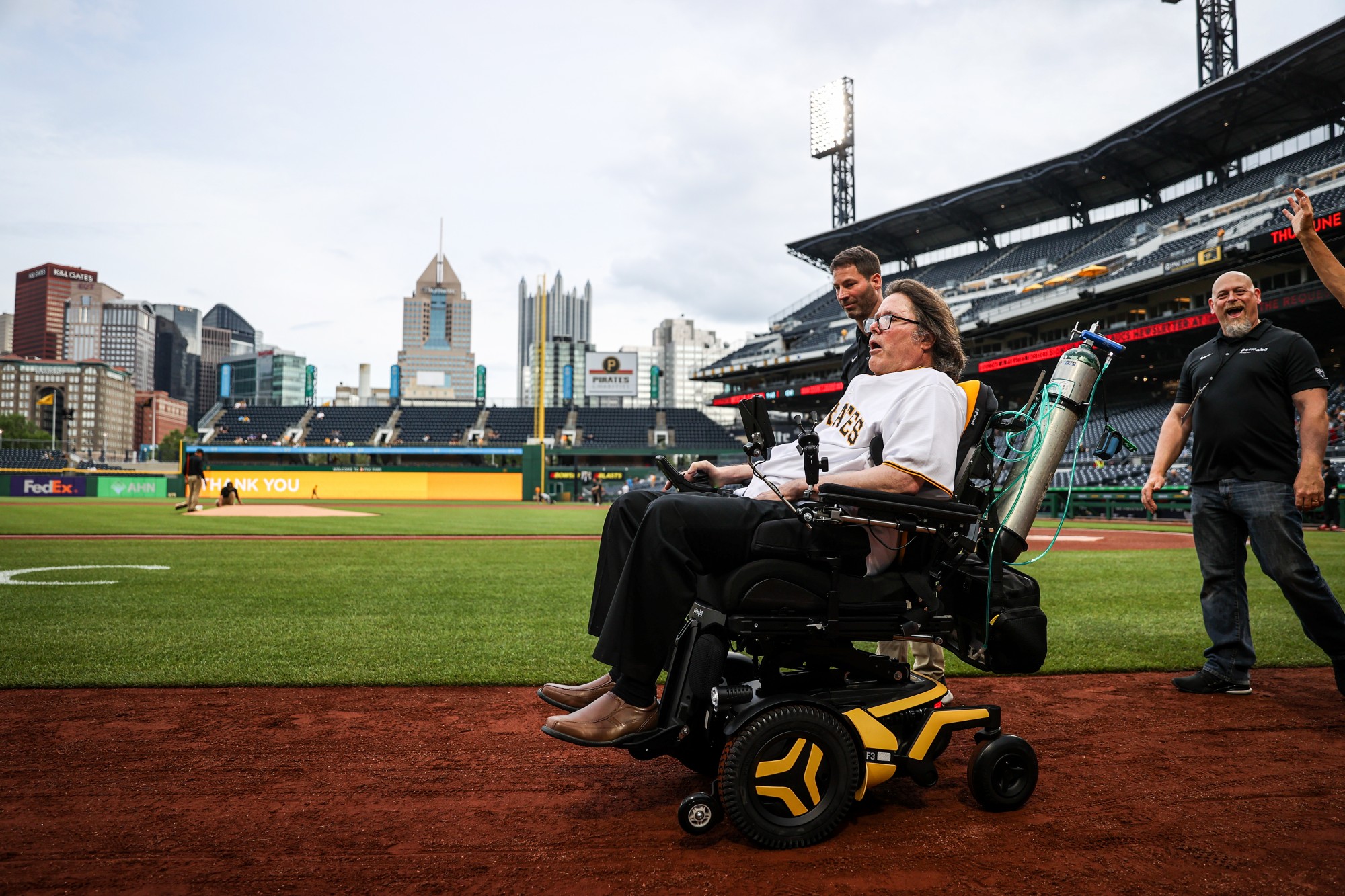 Dan driving new wheelchair