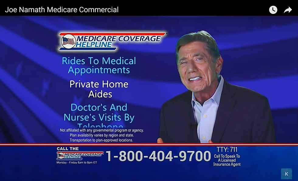 Joe Namath Medicare Advantage commercial