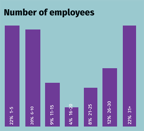 Number of employees bar graph