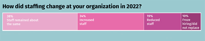 How did staffing change at your organization in 2022? graph