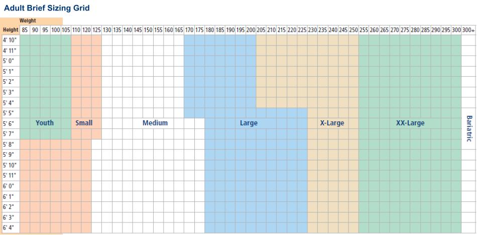 Attends Briefs Size Chart