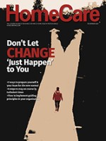HomeCare cover graphic of a person walking down a divided path