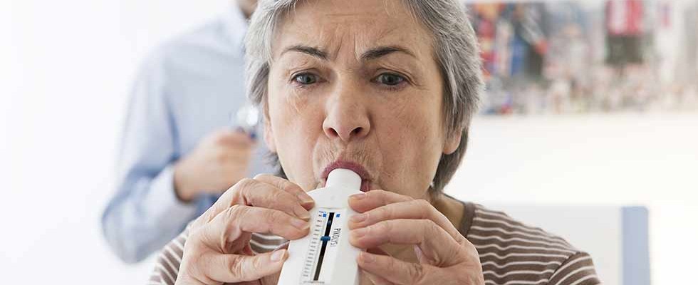 Spirometry  testing senior adult