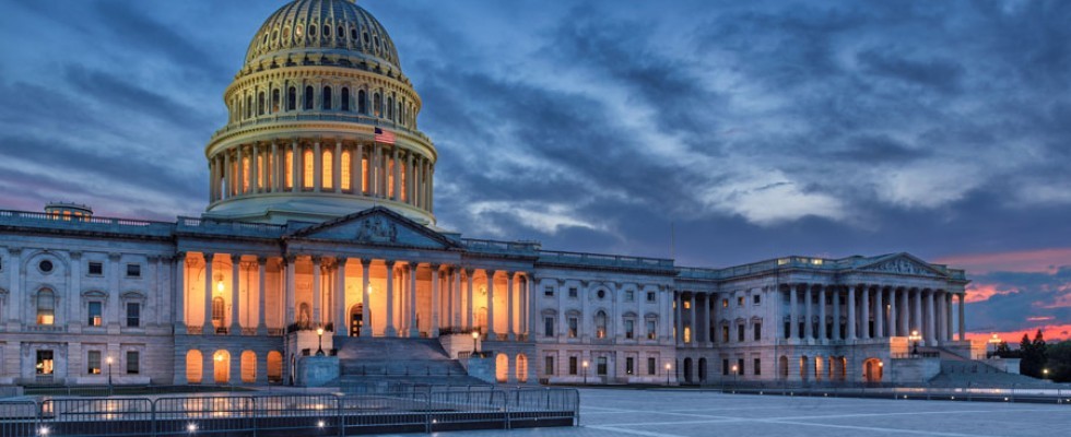 Capitol building at dusk