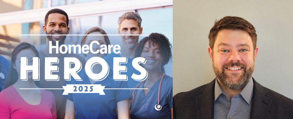 HomeCare Heroes 2025 with a photo of Ryan Sharrow to the right