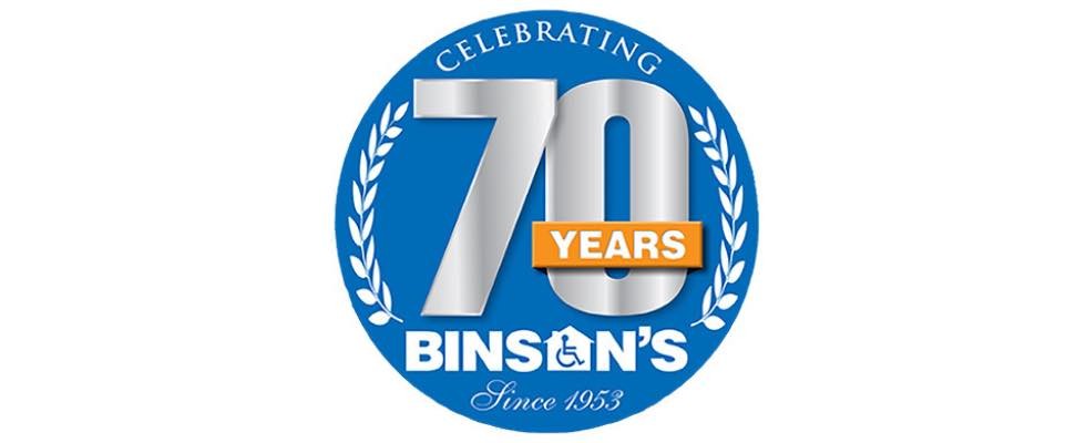 In image of Binson's celebrating 70 years logo