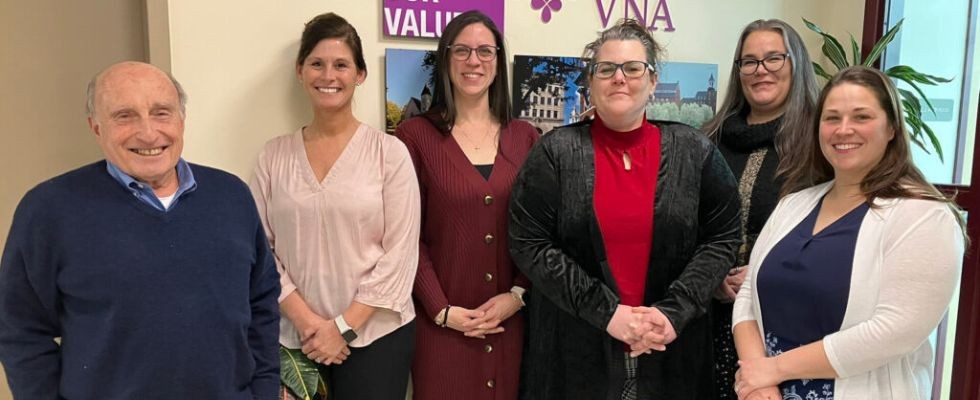 Granite VNA recently welcomed five employees to its Leadership Development Program, representing the largest cohort in program history. Shown in photo (left to right): Leadership Program Educator Rocco Ricci, and 2025 Leadership Development Program participants Sarah Parris, Letitia Borelli, Lisa Dumond, Aletea Bresaw and Angela Rollins.