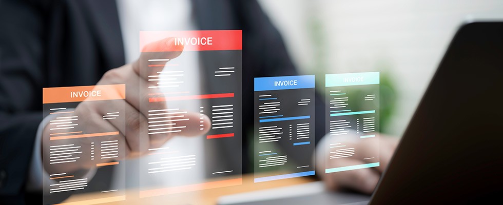 Several screen popups of invoices