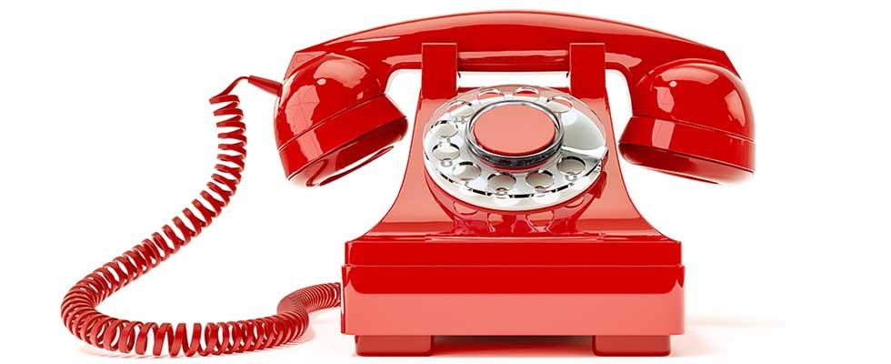 red rotary dial phone