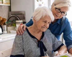 caregiver with elderly woman