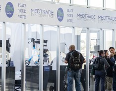 People at Medtrade's 2023 show in Dallas look at the Product Pavilion