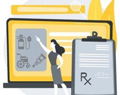 cartoon woman pointing at oxygen tank next to clipboard