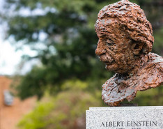 The bust statue of Albert Einstein