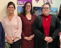 Granite VNA recently welcomed five employees to its Leadership Development Program, representing the largest cohort in program history. Shown in photo (left to right): Leadership Program Educator Rocco Ricci, and 2025 Leadership Development Program participants Sarah Parris, Letitia Borelli, Lisa Dumond, Aletea Bresaw and Angela Rollins.
