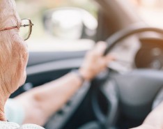 elderly woman driving