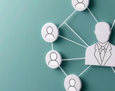 A graphic of a professional web of connections between people