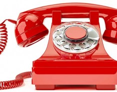 red rotary dial phone
