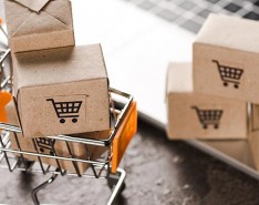 tiny shopping cart filled with little boxes