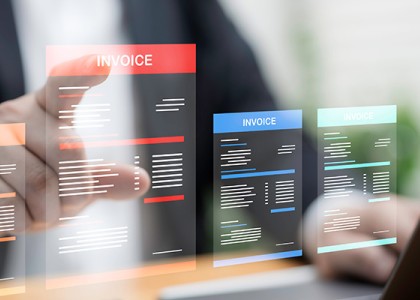 Several screen popups of invoices