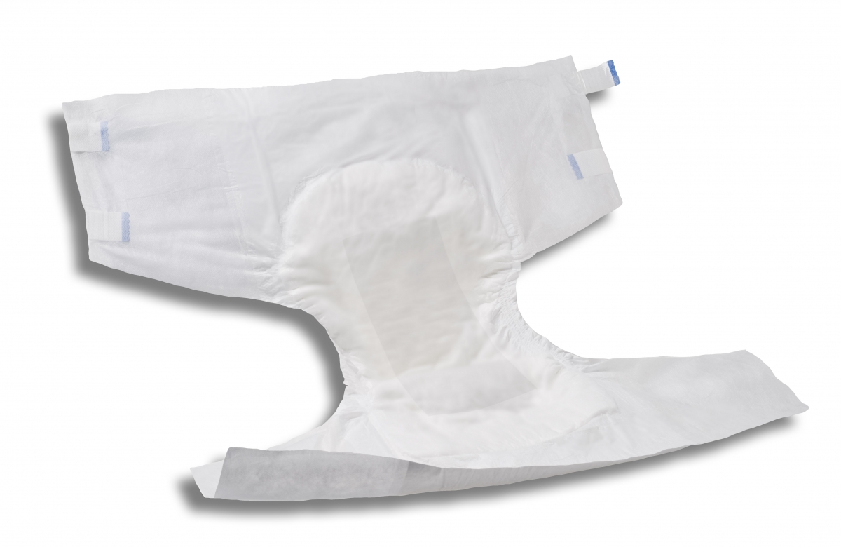 Fig. 6: Extra Absorbent Breathable Briefs feature a moisture locking system, breathable side panels and additional polymers for extra absorbency.
