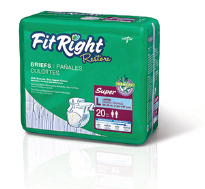 Medline's FitRight Restore Briefs include a layer of Remedy Skin Repair Cream on the core to help reduce IAD.