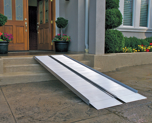 Portable ramps provide lightweight safety and strength and offer users a compact travel-safe option. Photo courtesy of EZ-ACCESS.